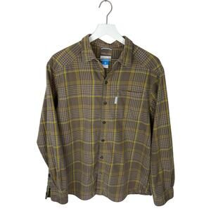Columbia Light Brown Plaid Omni-wick Flannel Shirt - Men's Size M